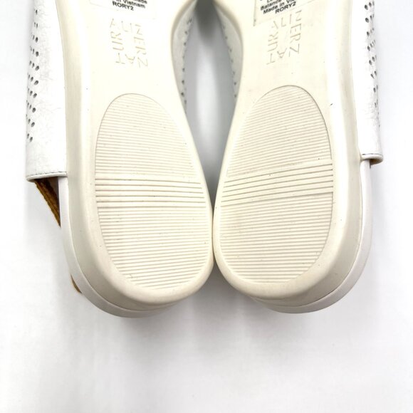 Naturalizer Womens Size 8 White Leather Slingback‎ Perforated Flats Shoes - Picture 11 of 12